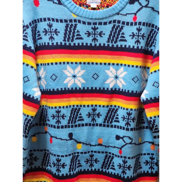 Aldi Gear Ugly Christmas Sweater Men’s M Snowflakes Retro Holiday Knit - Picture 3 of 7